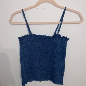 Blue rouched top